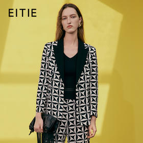 EITIE爱特爱春季新款撞色几何图形印花外套7303007