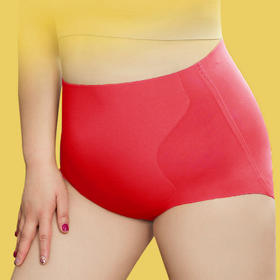 【女士本命年红内裤】胖MM大码 珍珠抑菌 无痕高腰收腹内裤 【轻压力收小腹】 【舒适塑形】【本命年红内裤】