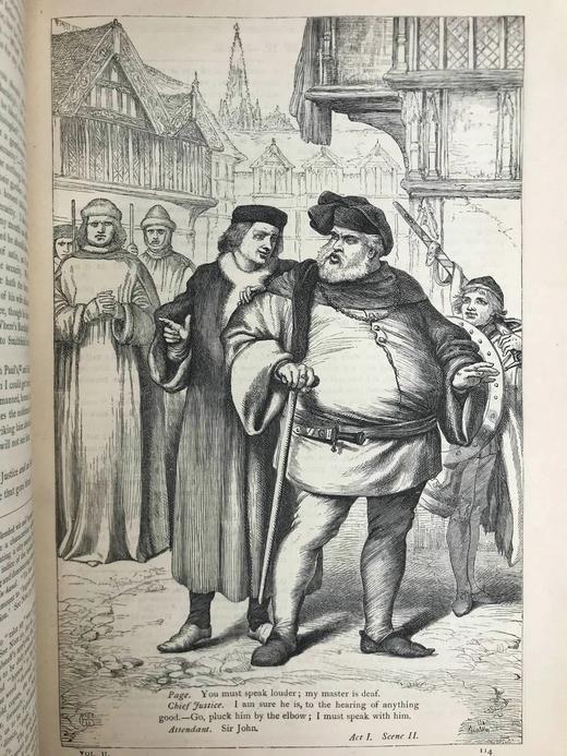 约19世纪后期 莎士比亚作品集（历史剧） 塞洛斯数百幅插图 真皮精装16开 商品图5