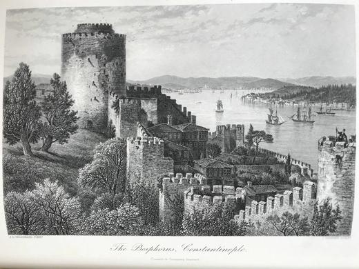 约19世纪后期 欧洲风景图集（卷5） 数百幅版画插图 真皮精装大16开 商品图14