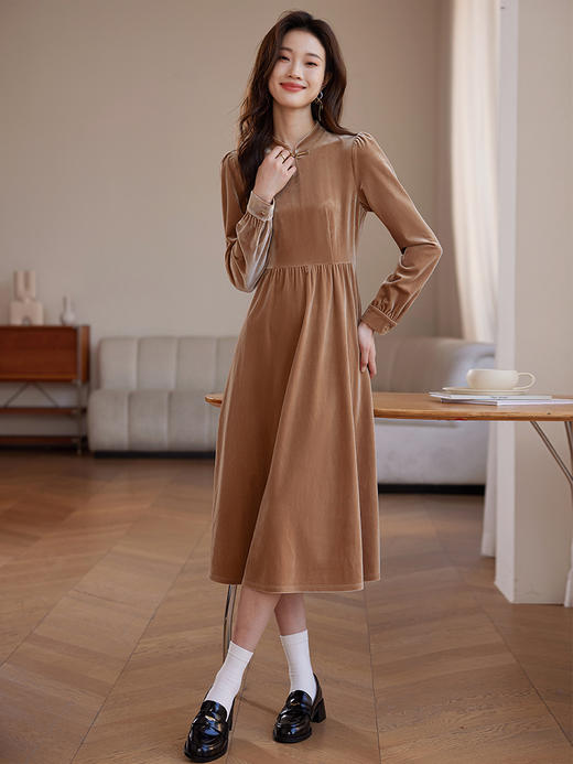 【99元福袋，不支持退换】熙世界新中式国风丝绒连衣裙女高端气质改良旗袍裙女 商品图4