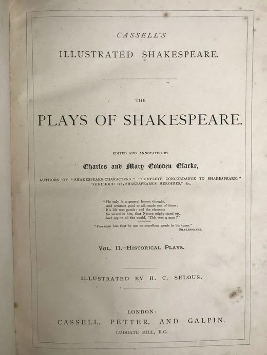 约19世纪后期 莎士比亚作品集（历史剧） 塞洛斯数百幅插图 真皮精装16开 商品图2