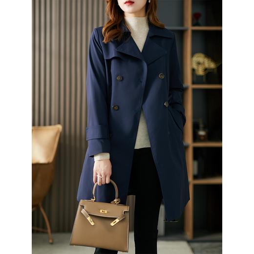 英伦风衣女中长款2023春秋新款外套系带韩版宽松显瘦外搭上衣 商品图0