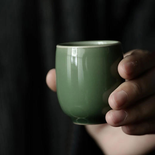 龙泉青瓷严少英素面小杯品杯茶杯功夫小茶杯陶瓷喝茶专用家用待客品茗杯 商品图9