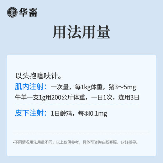 华畜 1.0g注射用头孢噻呋钠*10支 真空头孢冻干粉 疏松多孔 致敏性低 商品图6