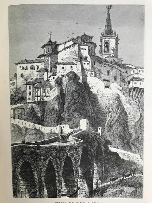 约19世纪后期 欧洲风景图集（卷4） 数百幅版画插图 真皮精装大16开 商品图11