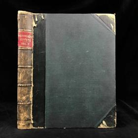 约19世纪后期 欧洲风景图集（卷5） 数百幅版画插图 真皮精装大16开