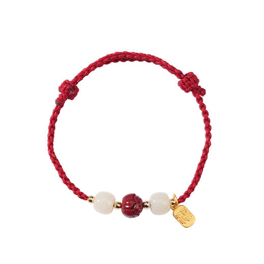 【节节高升！朱砂好运红绳】考试考研上岸手链女本命年红绳朱砂和田玉福牌编织手绳高考-dd手工饰品情人节礼物 商品图3