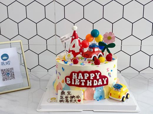 happy birthday宝宝巴士周岁生日蛋糕（周岁数字请备注） 商品图0