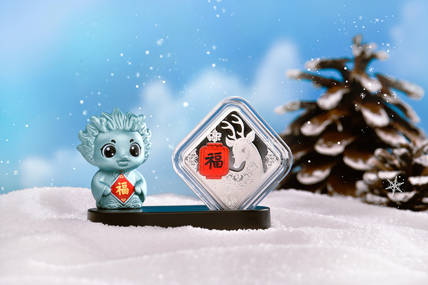 2024年贺岁银质纪念币  8克银币