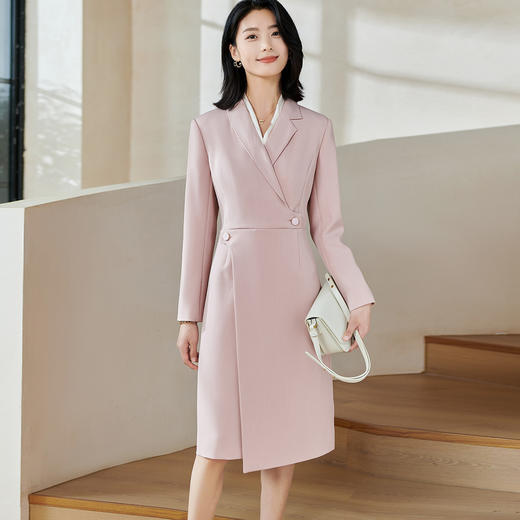 米思阳2026春季新款气质高级感修身连衣裙收腰西装正装裙子女0338 商品图3