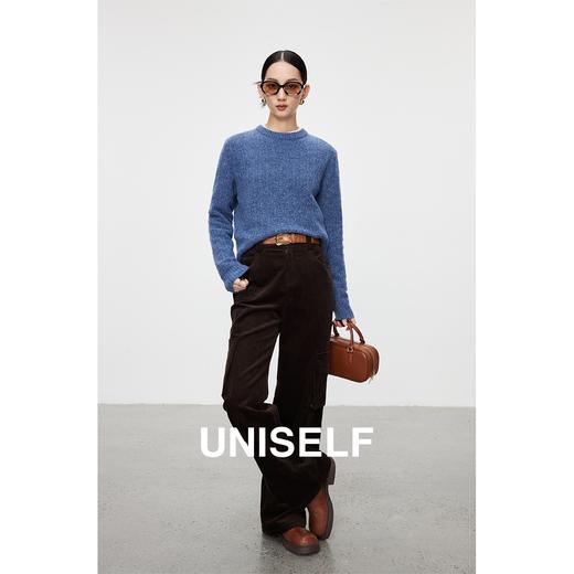 经典复古有机棉灯芯绒衬衫女2023秋冬新款工装直筒裤套装 商品图4