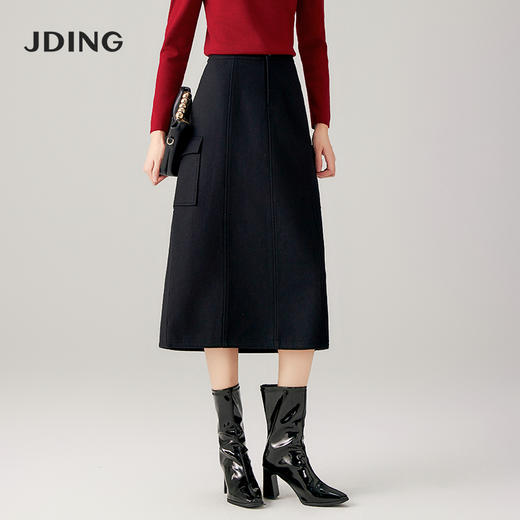 【商场同款】CNS4078“暮色光影半裙”A字版型 纯羊毛挺括质感有型 口袋元素休闲时尚 通勤半身裙 商品图11