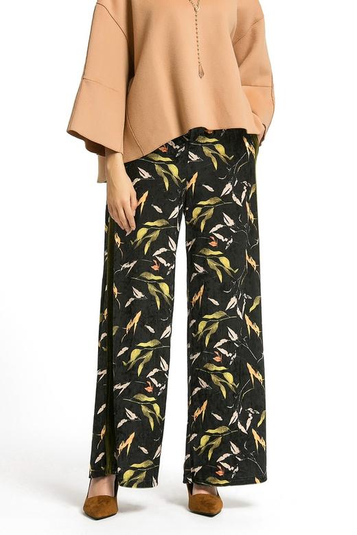 i.f by eva 印花丝绒阔腿裤 928 商品图0