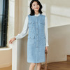 米思阳2026春季小香风羊毛直筒连衣裙无袖百搭打底背心裙女 商品缩略图1