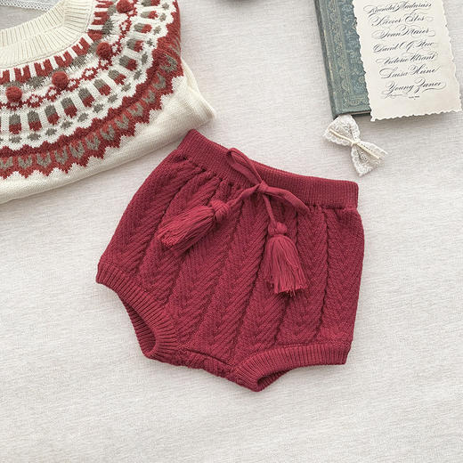 【圣诞毛衣】Cutemily秋冬婴童费尔岛圣诞毛衣提花撞色球球套头毛衣男女宝 商品图7