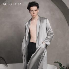 Solo seta22姆米重磅真丝男睡衣桑蚕丝长款丝绸睡袍家居服秋冬