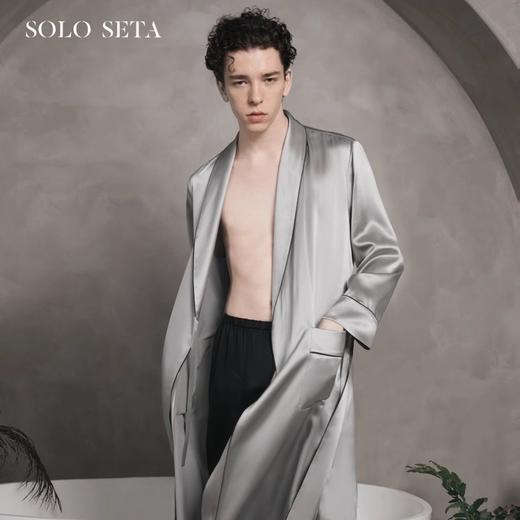 Solo seta22姆米重磅真丝男睡衣桑蚕丝长款丝绸睡袍家居服秋冬 商品图0
