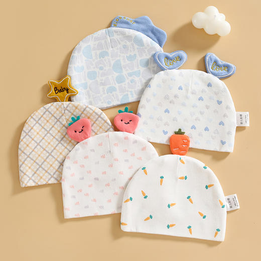 婴儿胎帽春秋夏薄款纯棉新生幼儿0男女宝宝3个月无骨初生护卤帽子 商品图3