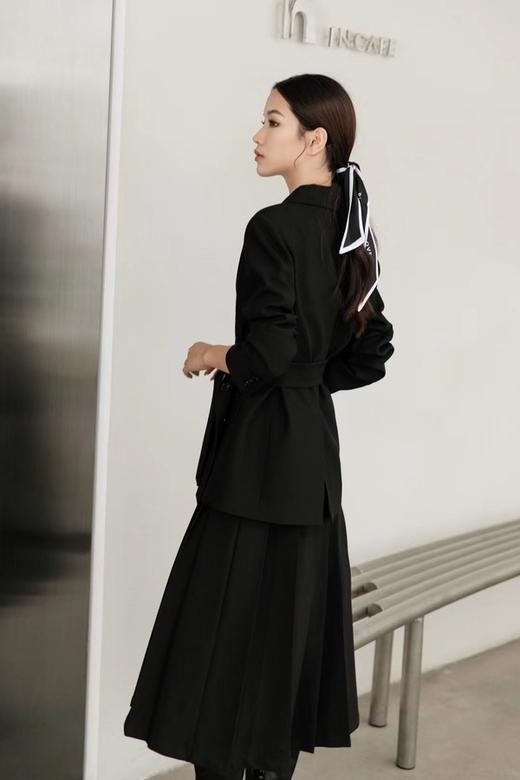 Le Malene 系带收腰西装外套高腰百褶裙套装 13815 商品图3