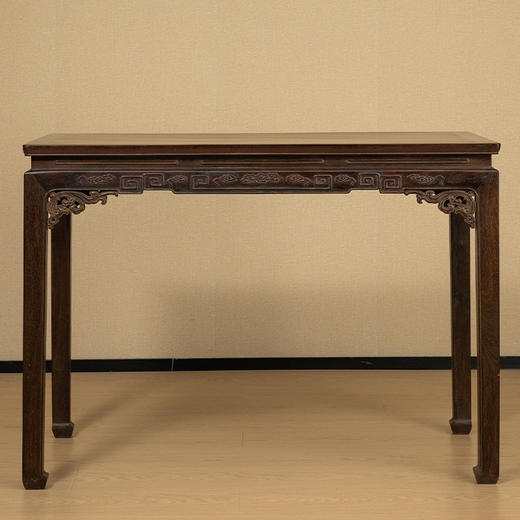 清 红木束腰马蹄腿回纹小画桌 商品图0