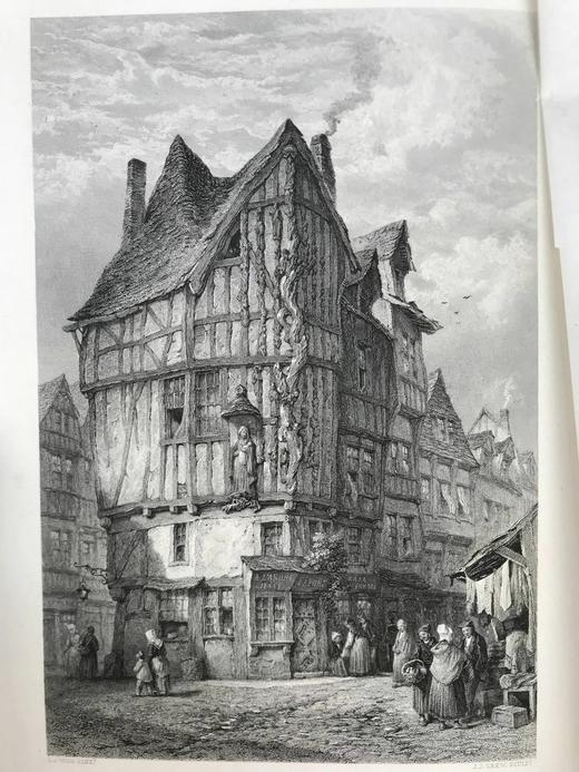 约19世纪后期 欧洲风景图集（卷4） 数百幅版画插图 真皮精装大16开 商品图6