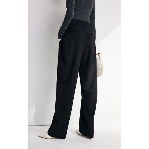 绵羊毛高腰西装直筒裤女2023秋季新款垂感显瘦休闲阔腿裤子 商品图3