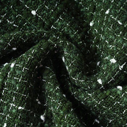 剩S/M/XL/XXL 米思阳2025春季新款小香风格纹半身裙复古修身亮丝绿色裙子女0090 商品图3