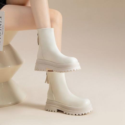 ZHR短靴2023冬季新款爆款时尚气质简约显瘦厚底休闲百搭马丁靴 商品图5