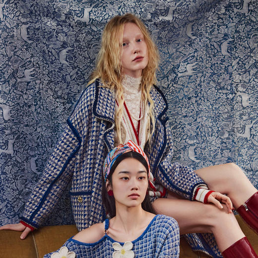 谜底大廓形毛呢大衣女2024春新款复古翻驳领大口袋呢子241MD0061 商品图2