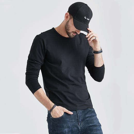 【这件Wan能百搭打底长T恤】男女可穿！可运动 可休闲  软糯顺滑 透气亲肤  秀气修身多色可选！ 商品图3