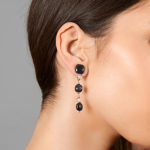 订购6周到｜ROSSO PREZIOSO-TRIS MIGNON-黑丝绒 珐琅 耳环［意大利设计师］ 商品图0