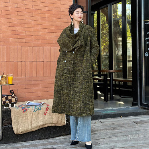 ST.SANLI【定制系列】时尚气质廓形设计长款大衣GA122D35 商品图1