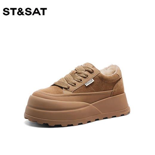 星期六厚底加绒包头休闲板鞋SS341121N6 商品图0