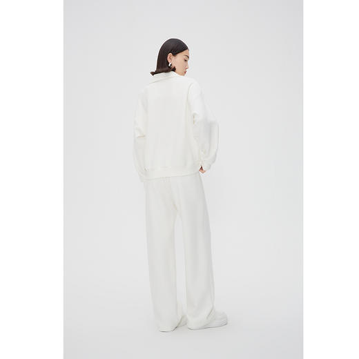 NEELLY纳俪商场同款纯色卫衣套装女半拉链翻领刺绣上衣卫裤两件套N24011Z01018 商品图3