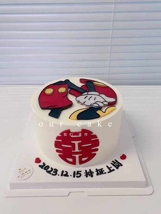 领证订婚结婚翻糖米奇米妮纪念蛋糕-低糖处理无添加 商品图0