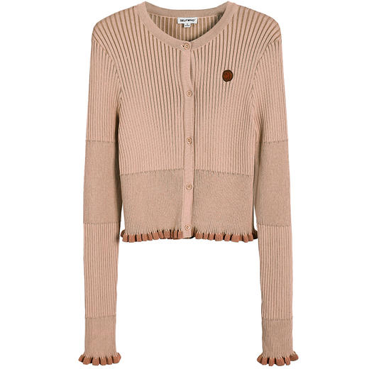 Self Who30支双曲纱线针织开衫女2024春季新款百搭设计感短款上衣 商品图4