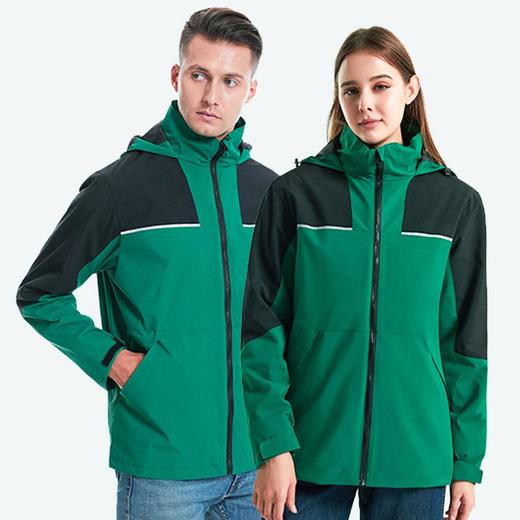 新款户外冲锋衣男女两件套三合一可拆卸抓绒衣防风防水登山服 商品图3