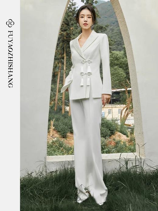 扶摇 国风西装外套女秋季新款设计流苏盘扣翻领西服长袖上衣 商品图3