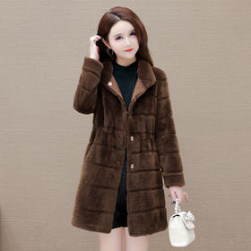 仿貂绒外套时尚厚款，毛绒皮毛一体外套QYM-LRX-DR6803-Y