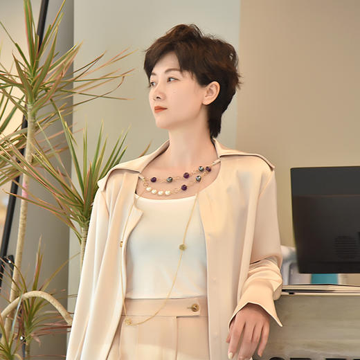 ST.SANLI【定制系列】柔和雅致的浅米色廓形款衬衫GA122E09 商品图1