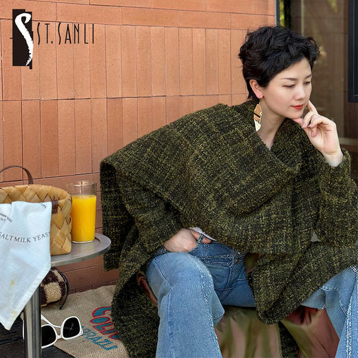ST.SANLI【定制系列】时尚气质廓形设计长款大衣GA122D35 商品图0
