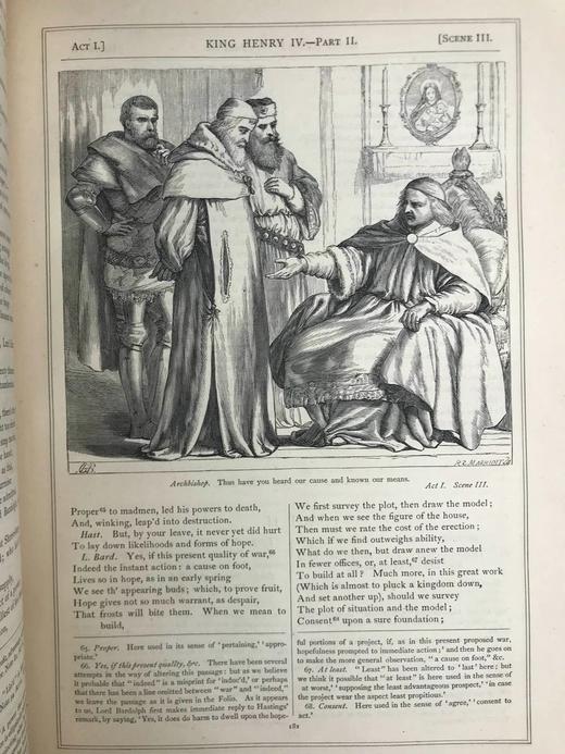 约19世纪后期 莎士比亚作品集（历史剧） 塞洛斯数百幅插图 真皮精装16开 商品图13