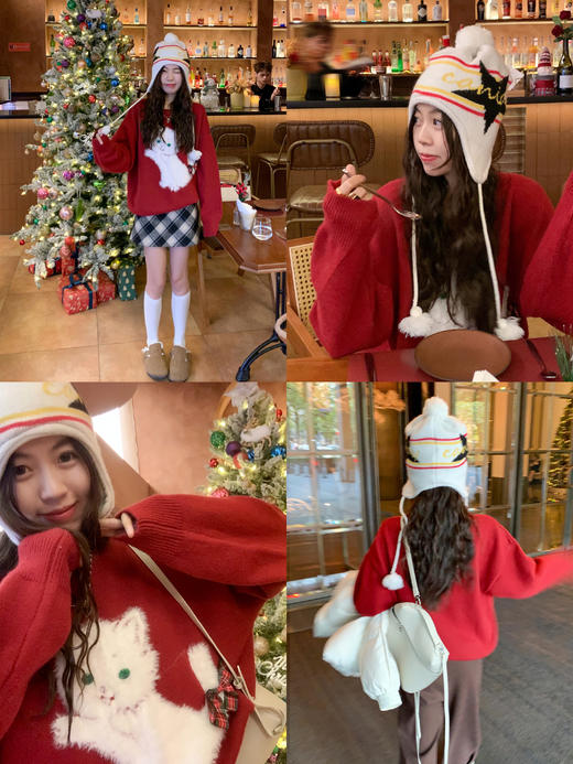 <曾小咸推荐> 红色猫咪毛衣 商品图5