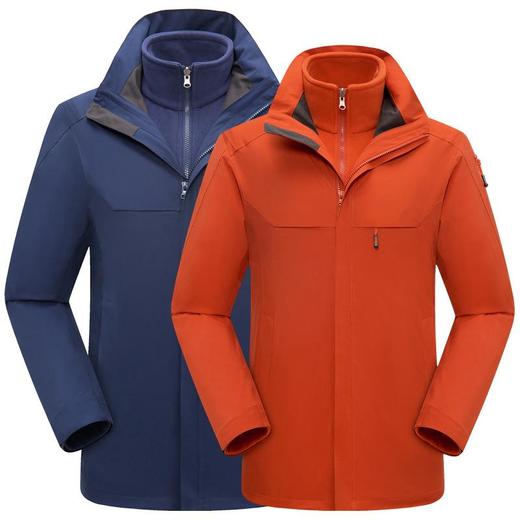 户外秋冬男女冲锋衣两件套登山服可拆卸三合一滑雪服外套 商品图4