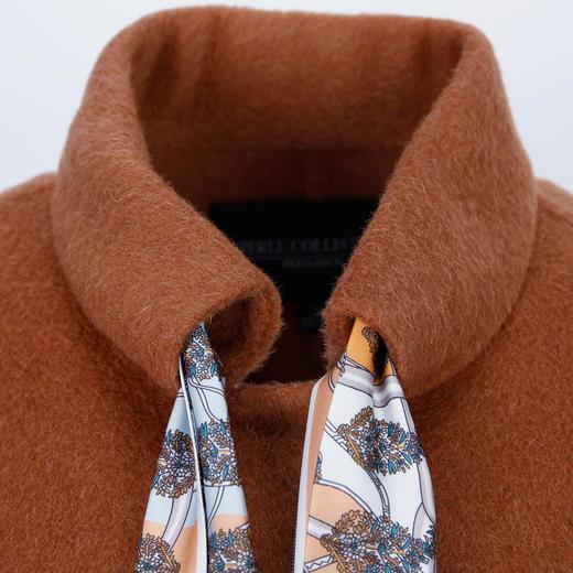 ND93K斯尔丽瑟俪秋冬丝巾系带领优雅气质百搭质感收腰显瘦中长女式大衣 商品图4