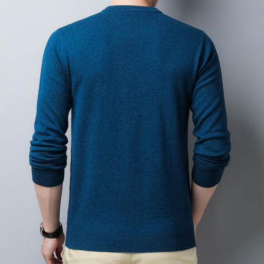 【100绵羊毛】罗蒙秋冬男士毛衣经典纯色羊毛衫男加厚男士羊毛衫保暖毛衣男 商品图1