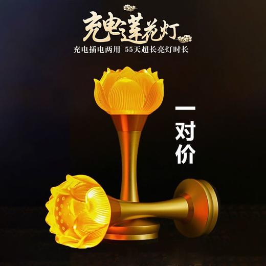 佛堂照明灯充电款佛灯观音莲花灯荷花灯长明灯供佛一对led佛灯 商品图3