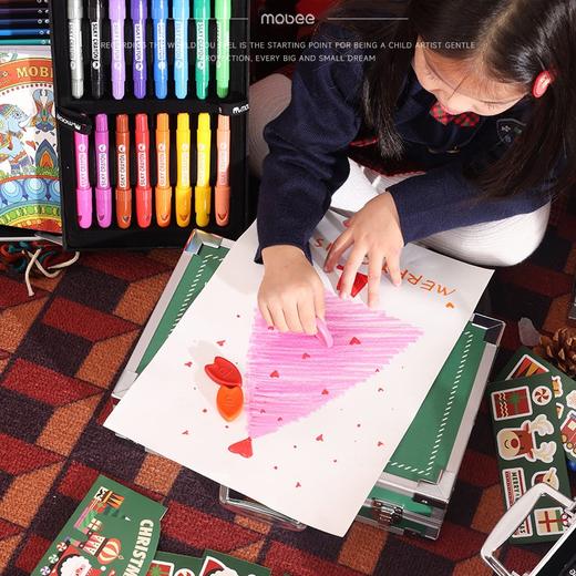 mobee儿童绘画笔套装小学生画画礼盒水彩笔蜡笔玩具男女孩六一生日礼物 圣诞限定款【贴纸+画册】 商品图1
