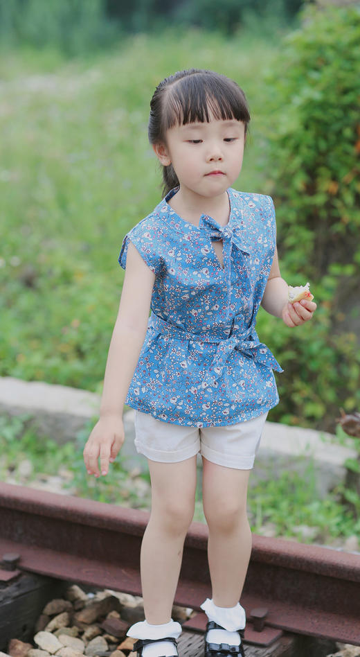 TZZBX042 女童碎花套装  80-120 商品图5